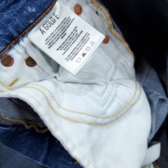 Agolde Ruby Super High Rise Premium Slim Straight Jeans Outsider Size 26 Blue - Picture 10 of 16